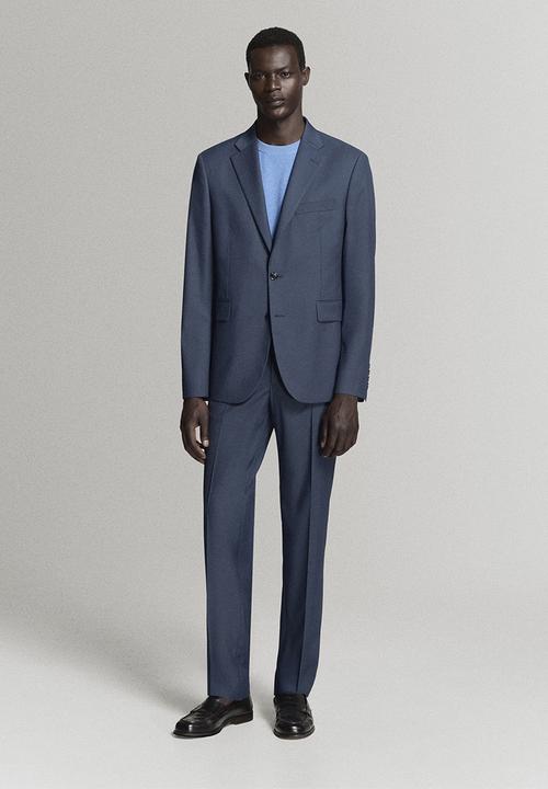 MANGO - Trousers London - Medium Blue