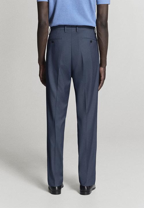 MANGO - Trousers London - Medium Blue