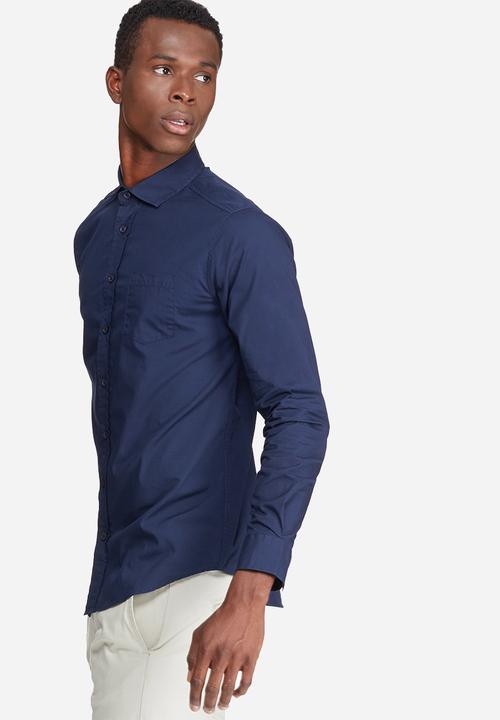 basicthread - 2-Pack plain long sleeve poplin shirt