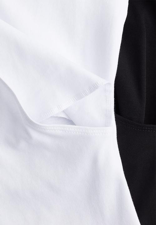 H&M - Mama 2-pack nursing tops - white/black