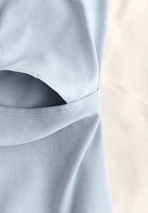 H&M - Mama 2-pack nursing tops - light blue/cream