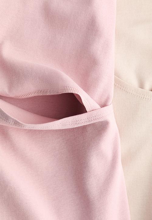 H&M - Mama 2-pack nursing tops - light pink/beige