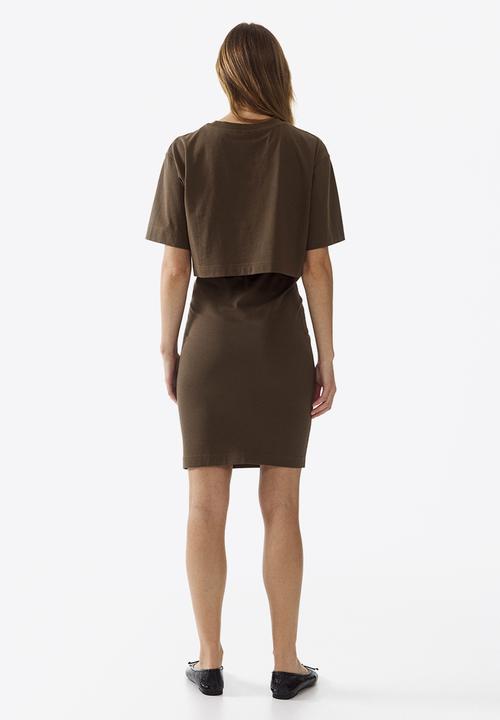 H&M - Mama 2-piece top and skirt set - dark mole