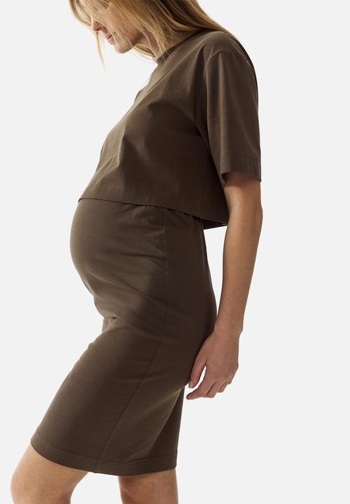 H&M - Mama 2-piece top and skirt set - dark mole
