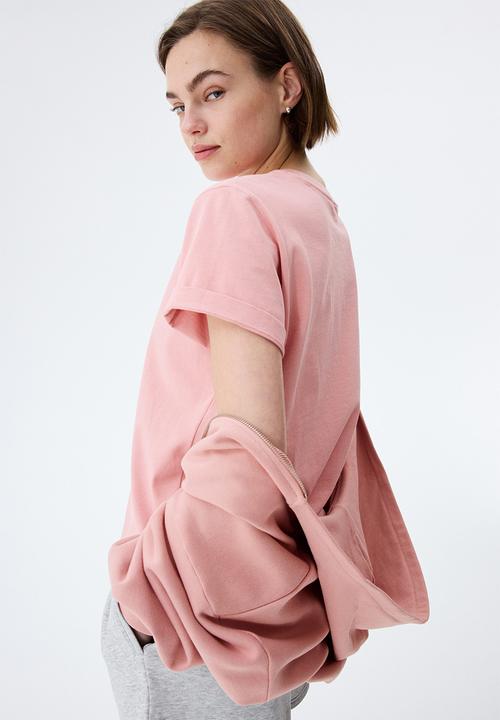 H&M - Oversized cotton t-shirt - light pink