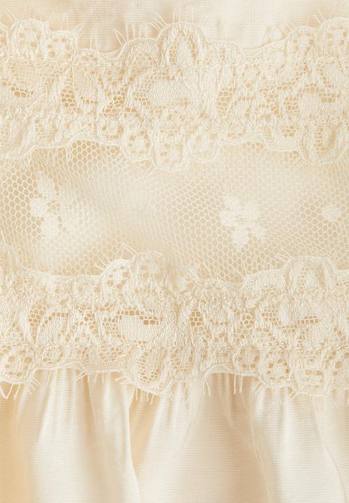 H&M - Lace-detail blouse - light beige