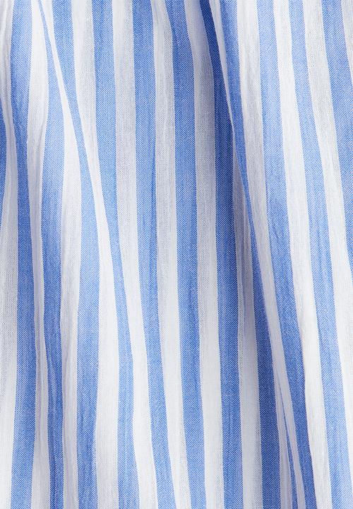 H&M - Loose-fit beach shirt - light blue/striped