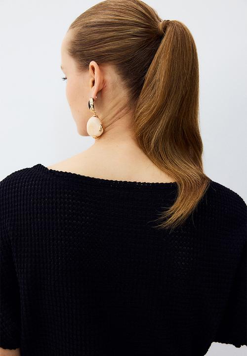 H&M - Batwing-sleeved jersey top - black
