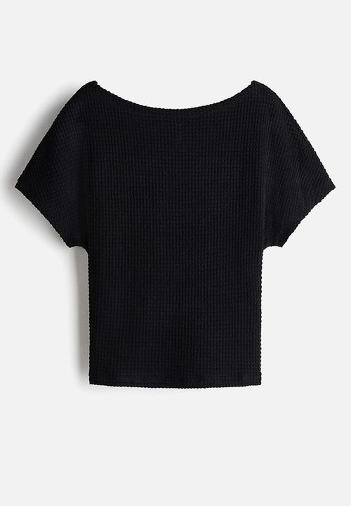 H&M - Batwing-sleeved jersey top - black
