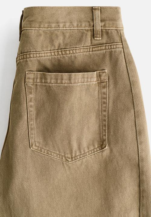 H&M - Baggy barrel regular waist jeans - khaki green