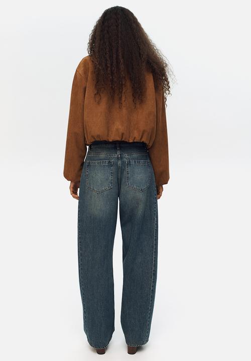 H&M - Baggy barrel regular waist jeans - dark denim blue