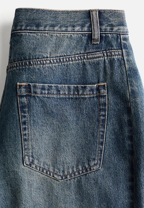 H&M - Baggy barrel regular waist jeans - dark denim blue