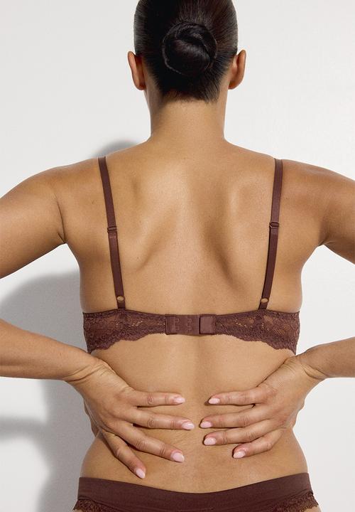 H&M - Microfibre push-up bra - brown