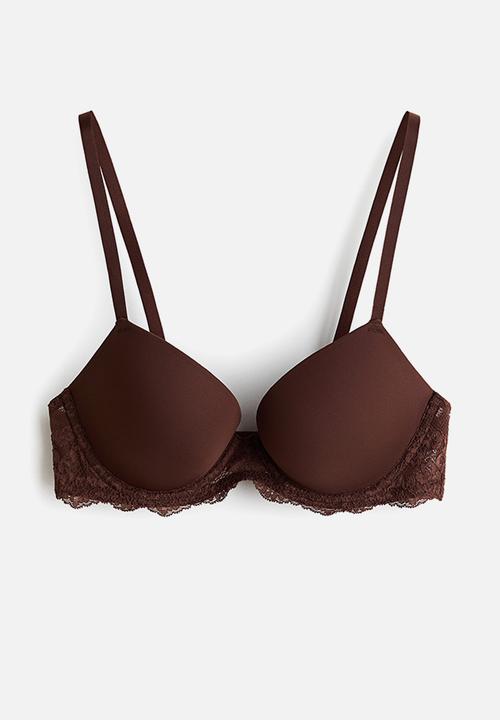 H&M - Microfibre push-up bra - brown