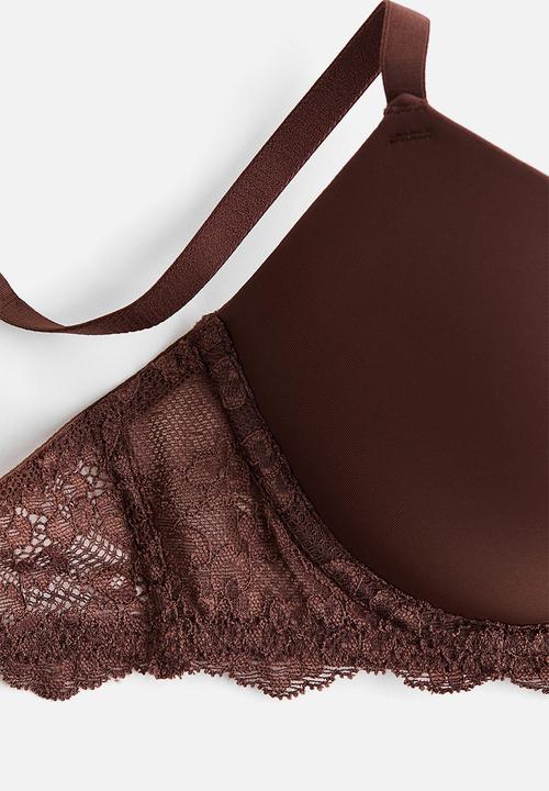 H&M - Microfibre push-up bra - brown