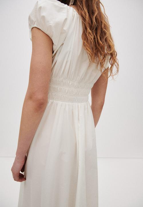 H&M - Smocked-waist dress - white
