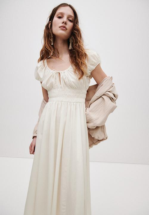 H&M - Smocked-waist dress - white
