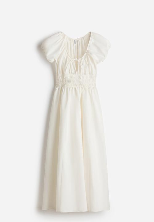 H&M - Smocked-waist dress - white