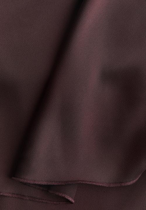 H&M - Satin-skirt ponte di roma dress - dark brown