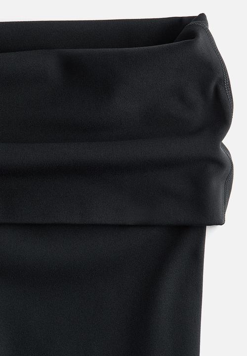 H&M - Fold-over flared sports leggings with lycra® - black