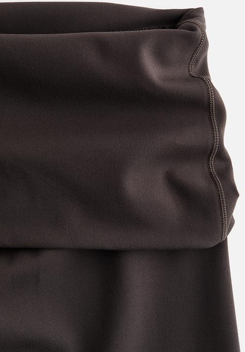 H&M - Fold-over flared sports leggings with lycra® - coffee bean brown
