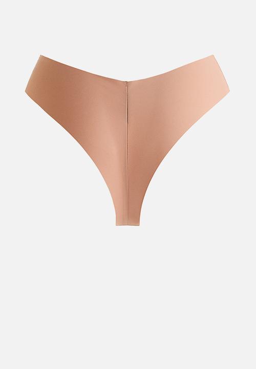 H&M - 3-pack invisible brazilian briefs - dark beige