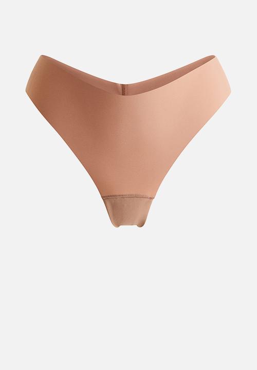 H&M - 3-pack invisible brazilian briefs - dark beige