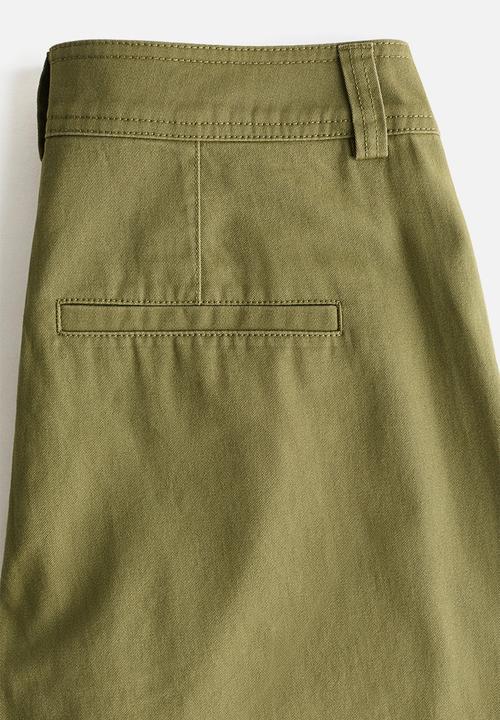 H&M - Barrel-leg cargo trousers - khaki green