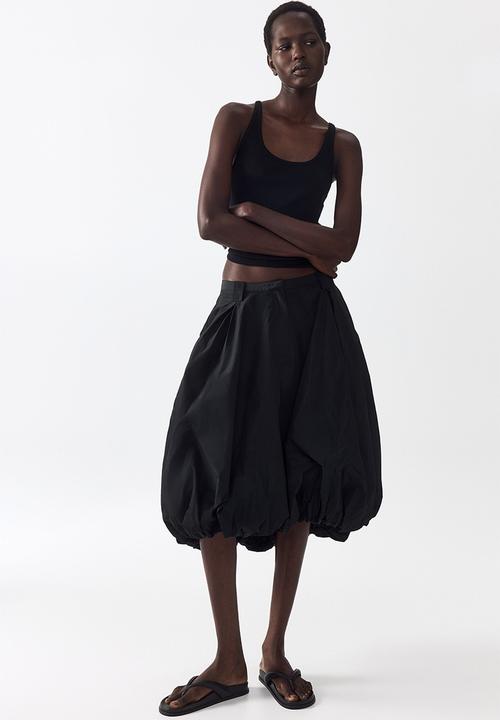 H&M - Balloon midi skirt - black