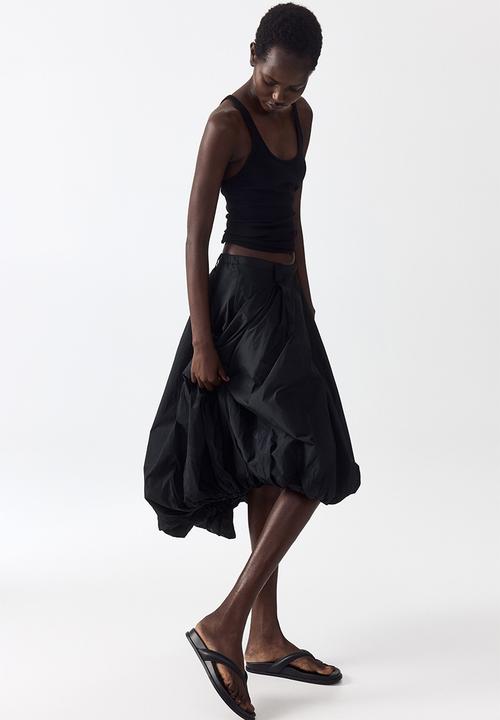 H&M - Balloon midi skirt - black