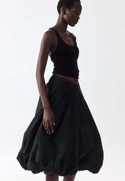 H&M - Balloon midi skirt - black