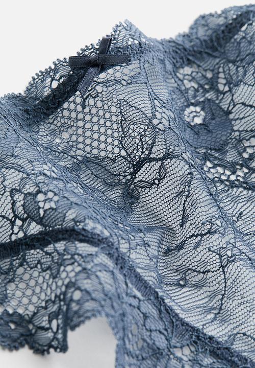 H&M - 2-pack lace brazilian briefs - dark blue