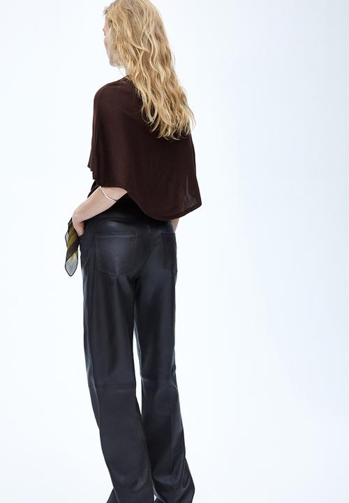 H&M - Fine-knit cape top - dark brown