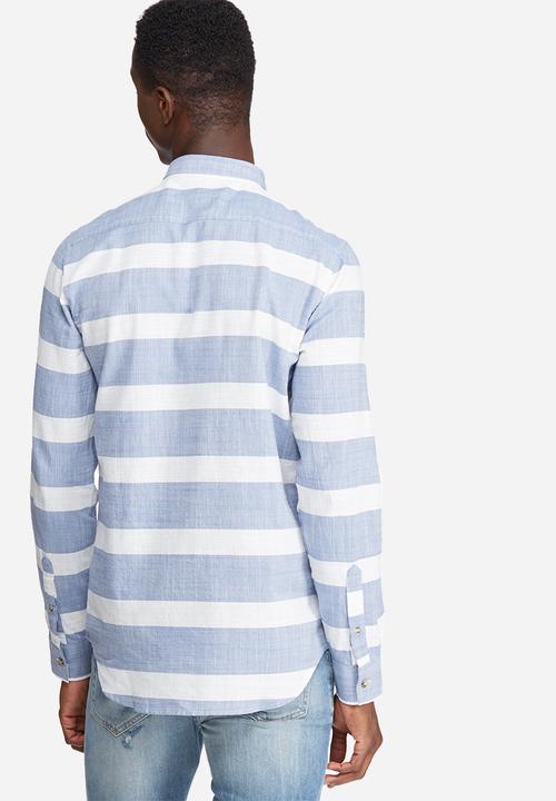 basicthread - Stripe oxford slim fit shirt
