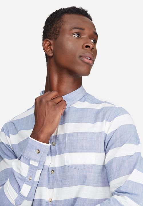 basicthread - Stripe oxford slim fit shirt