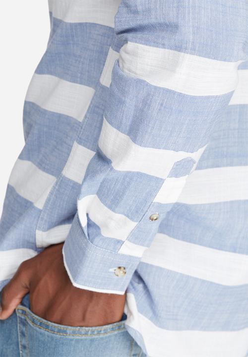 basicthread - Stripe oxford slim fit shirt