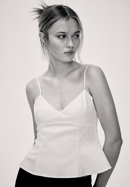 H&M - Peplum strappy top - light yellow