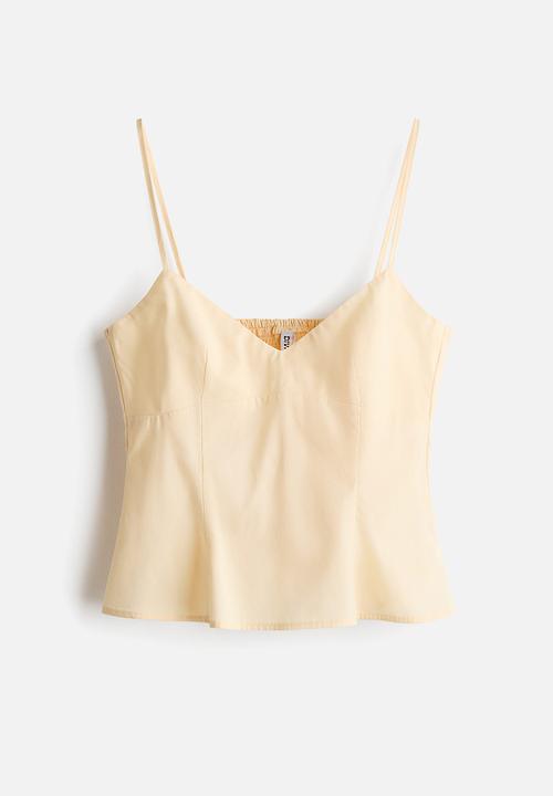 H&M - Peplum strappy top - light yellow