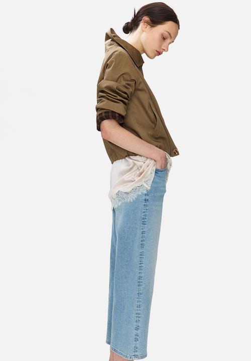 H&M - Wide high waist ankle jeans - light denim blue