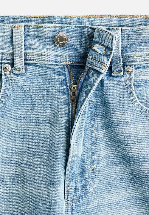 H&M - Wide high waist ankle jeans - light denim blue