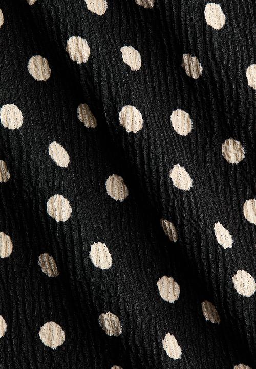 H&M - Textured jersey dress - black/polka dot
