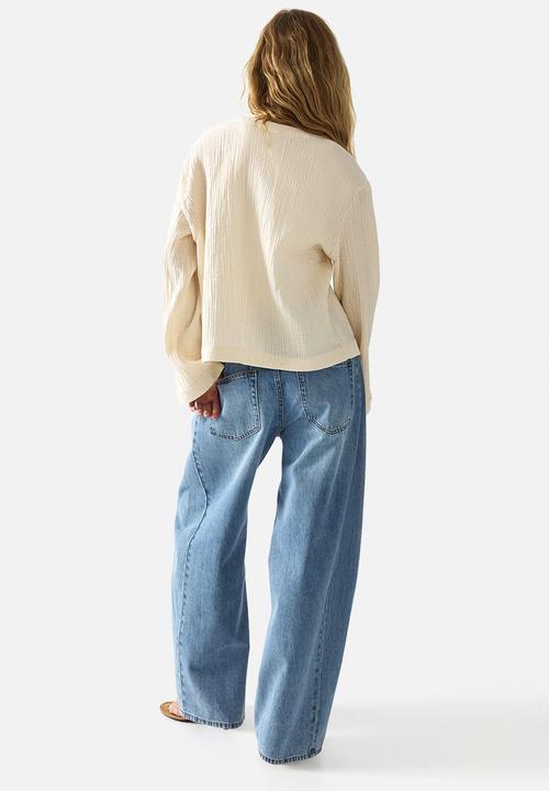 H&M - Tie-front muslin jacket - light beige