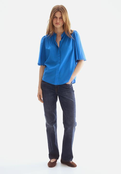 H&M - Cotton-blend blouse - blue