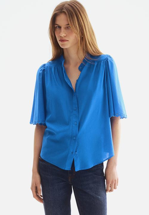 H&M - Cotton-blend blouse - blue