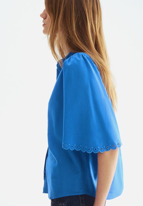 H&M - Cotton-blend blouse - blue