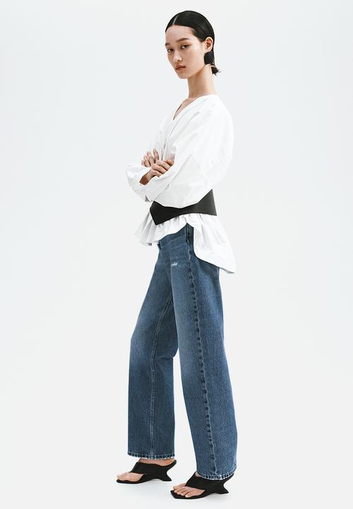 H&M - Straight high waist ankle jeans - denim blue