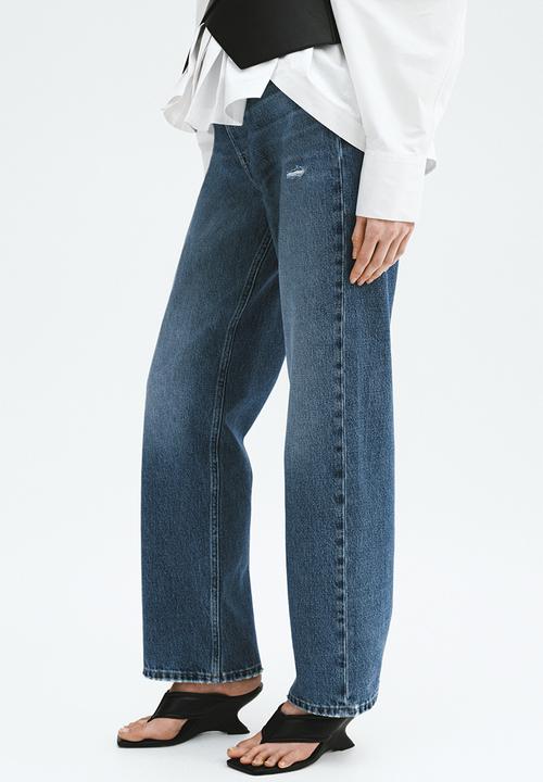 H&M - Straight high waist ankle jeans - denim blue