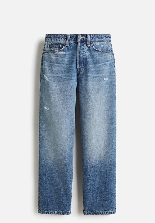 H&M - Straight high waist ankle jeans - denim blue