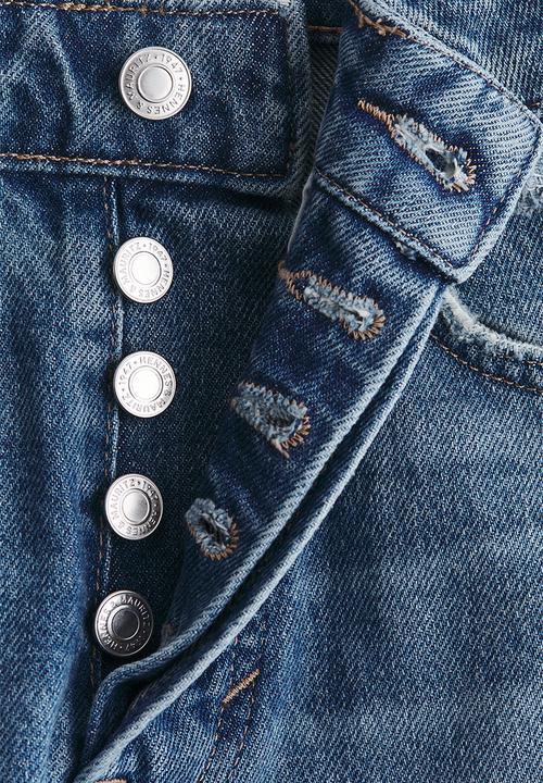 H&M - Straight high waist ankle jeans - denim blue