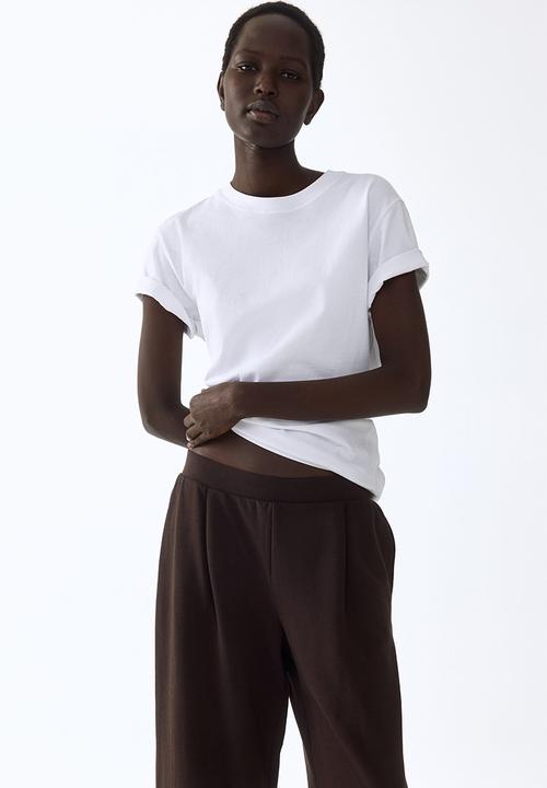 H&M - Wide interlock joggers - dark brown